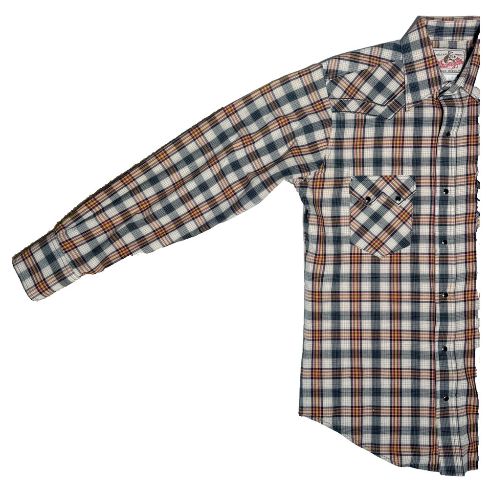 Vintage Wrangler Western Pearl Snap Shirt Plaid Cowboy Mens M - Picture 5 of 16
